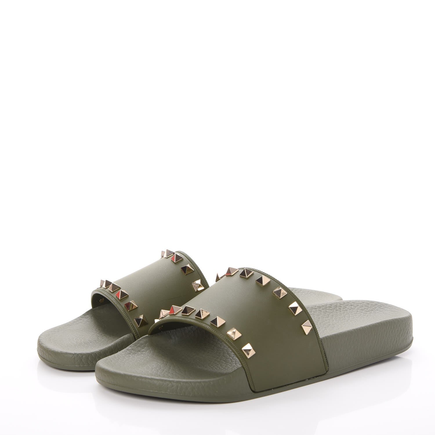 Valentino Garavani Rubber Rockstud Slide Sandals 40 Oasis 3 of 7