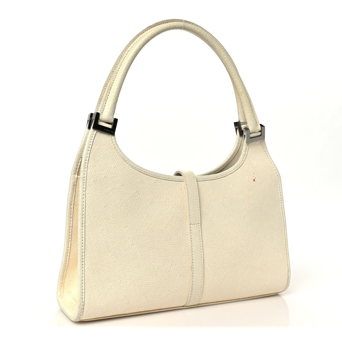Canvas Bardot Shoulder Bag White