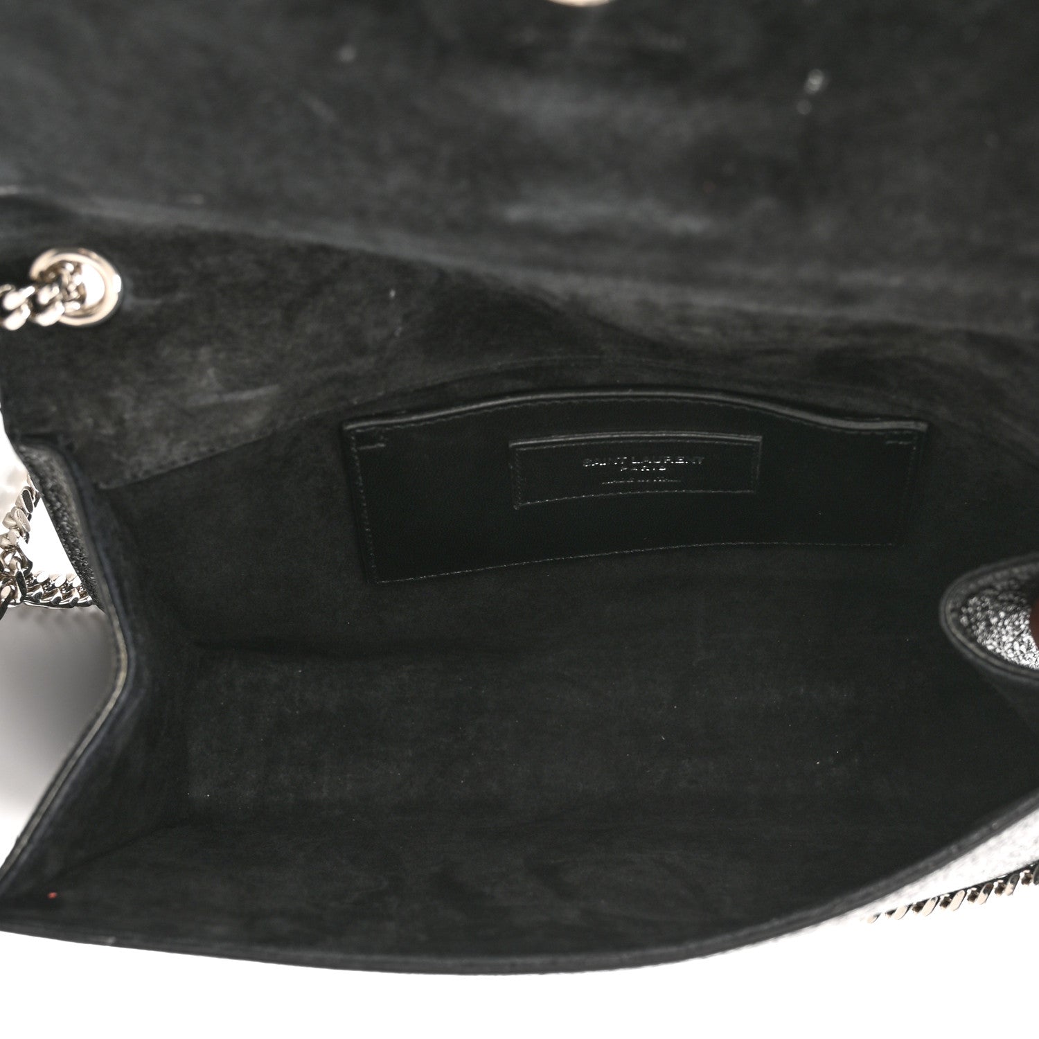 Saint Laurent Metallic Sparkle Calfskin Medium Monogram Kate Satchel Black 5 of 13
