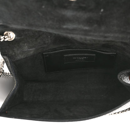 Saint Laurent Metallic Sparkle Calfskin Medium Monogram Kate Satchel Black 5 of 13