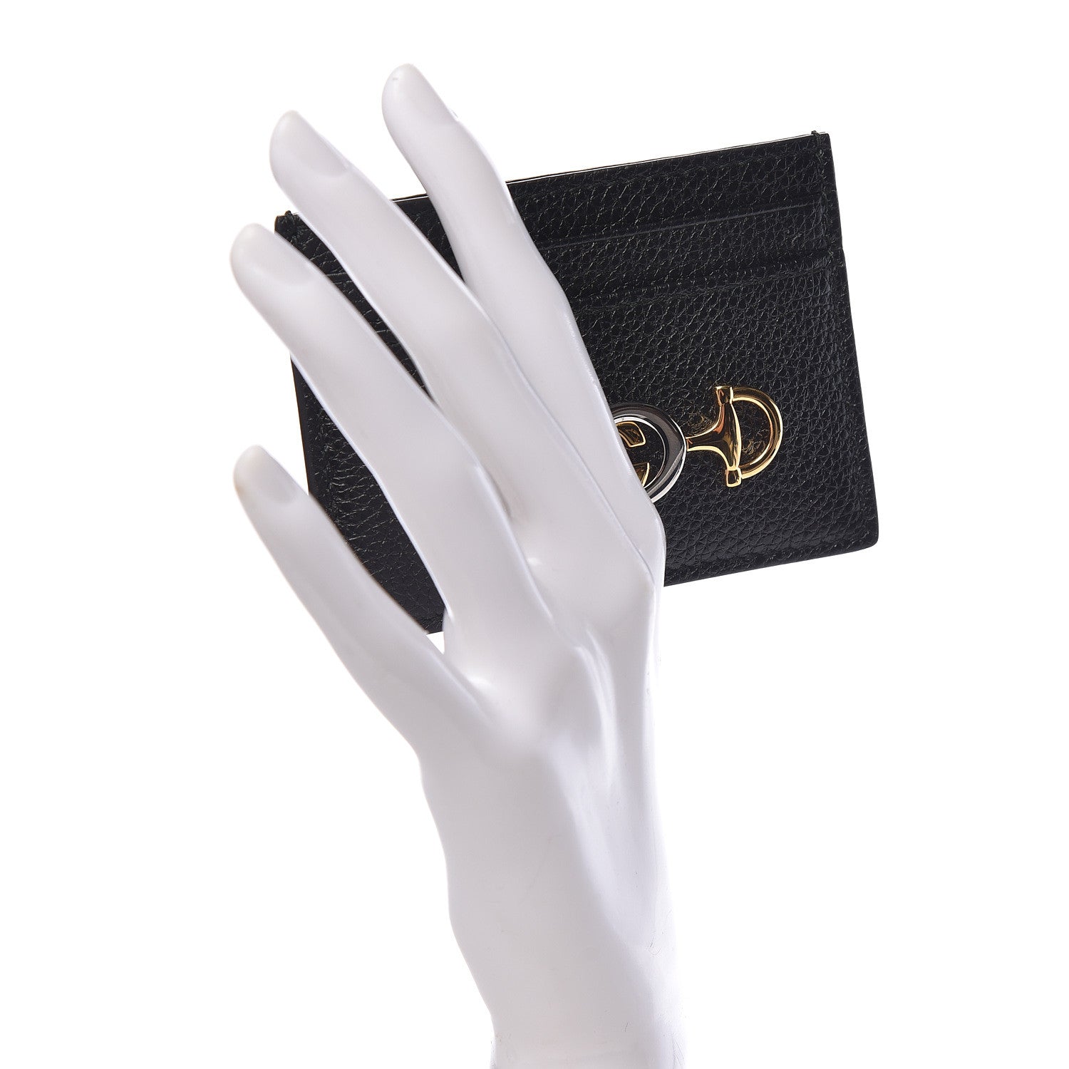 Gucci Grainy Calfskin Zumi Card Holder Black 2 of 6