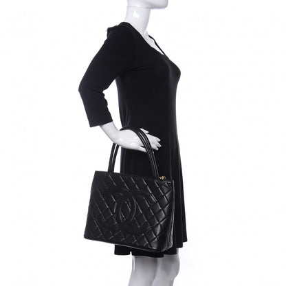 Chanel Lambskin Quilted Medallion Tote Black 2 of 11
