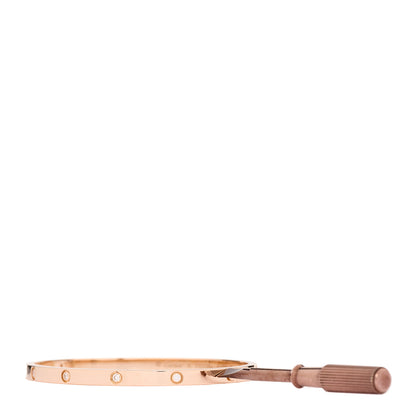 Cartier 18K Pink Gold 10 Diamond Small LOVE Bracelet 16 4 of 10