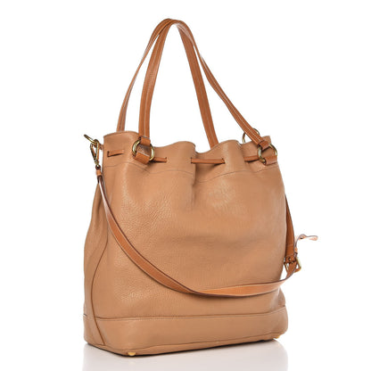 Prada Vitello Daino Drawstring Bucket Tan 4 of 8