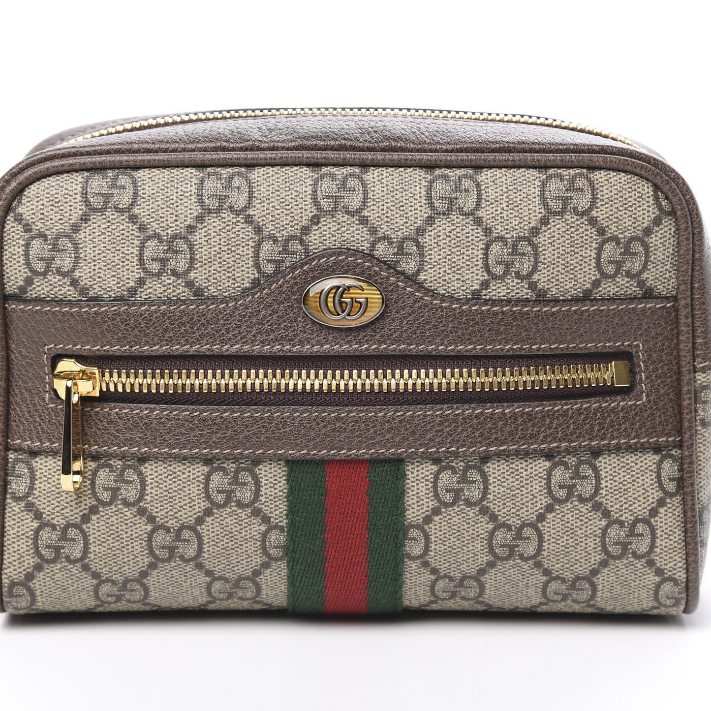 GG Supreme Monogram Web Small Ophidia Belt Bag 95 38 Dark Brown