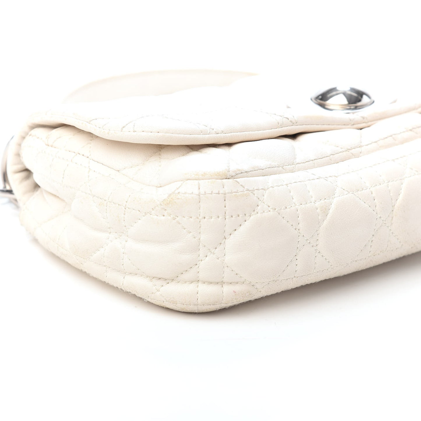 Lambskin Cannage Small Rendezvous Flap White