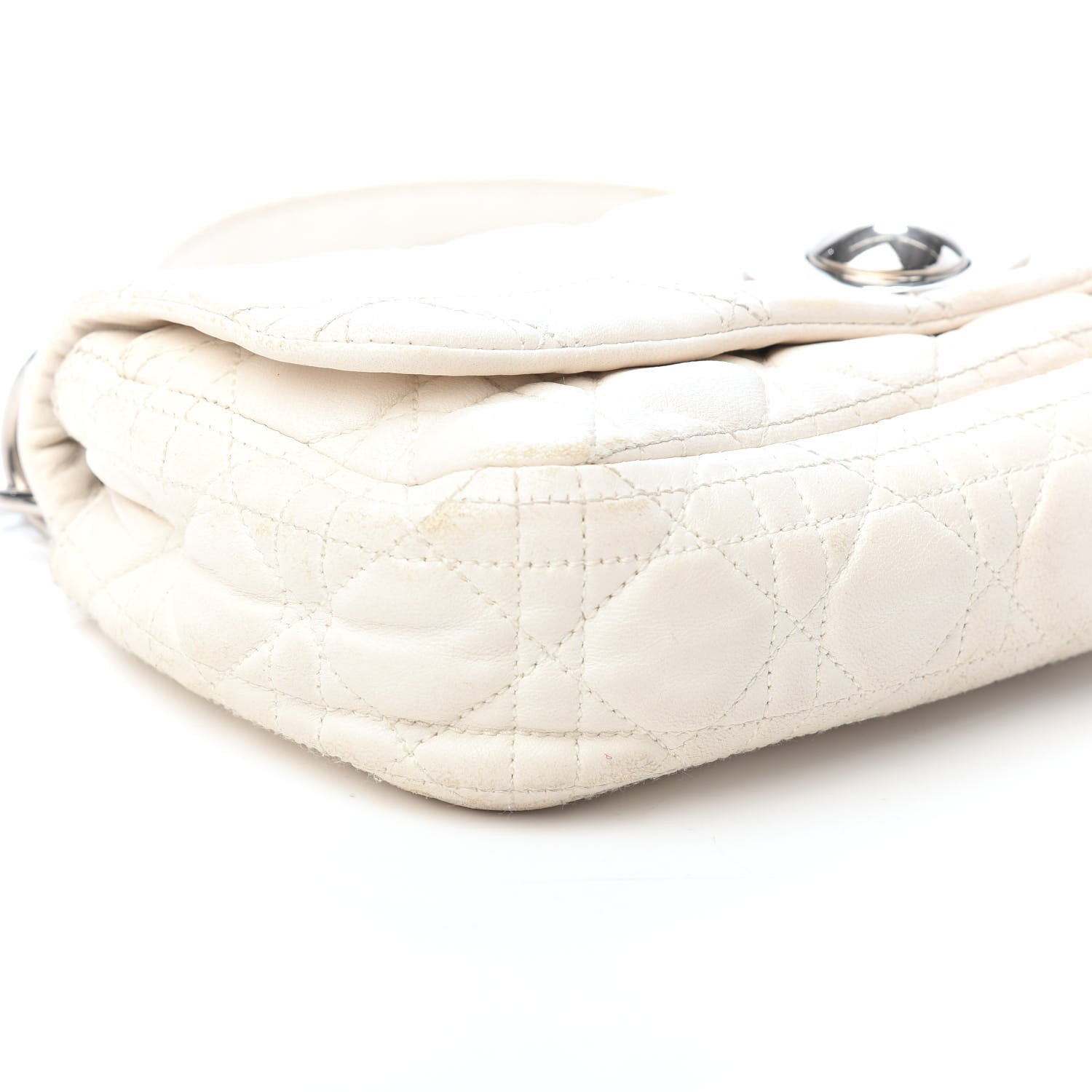 Christian Dior Lambskin Cannage Small Rendezvous Flap White 8 of 11