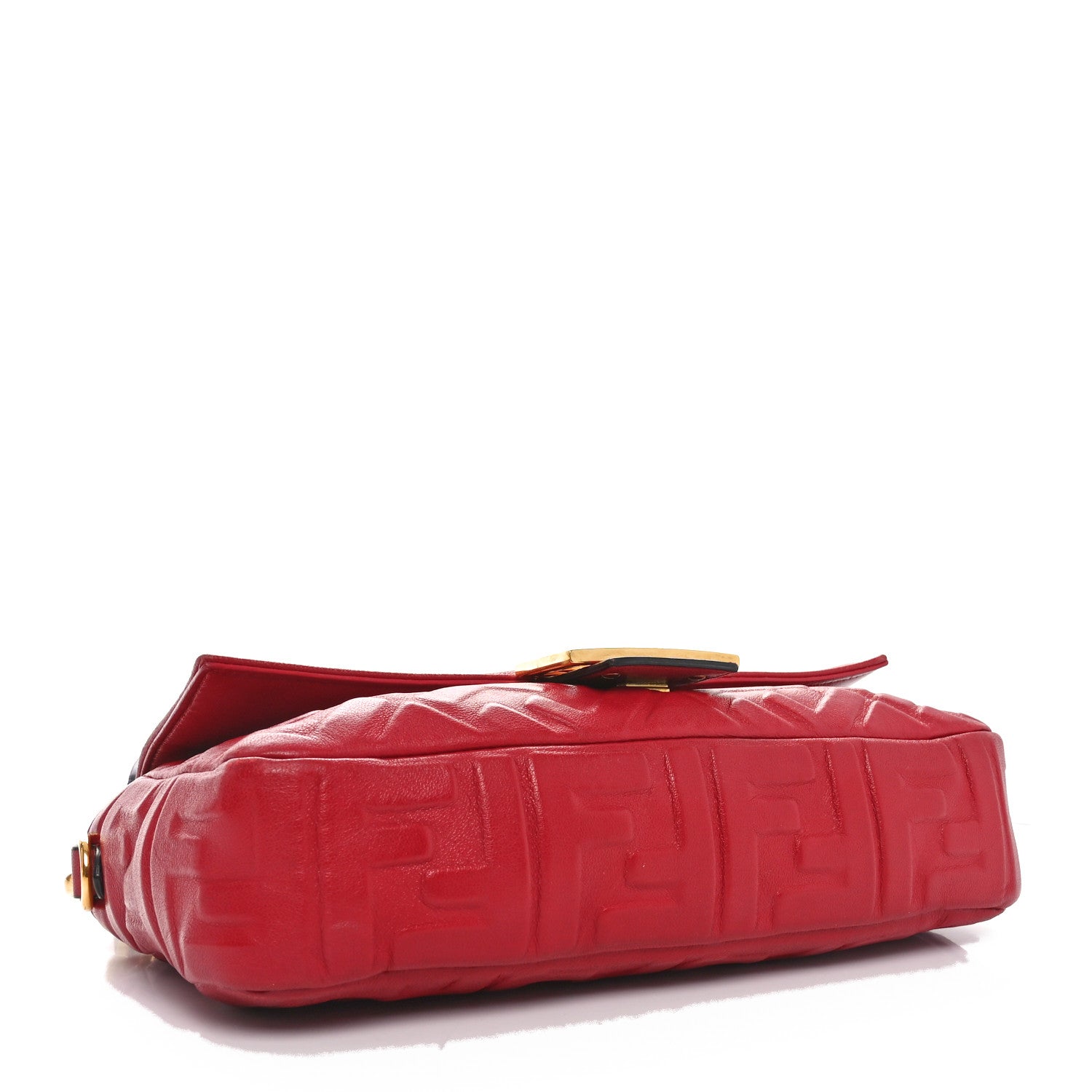 Fendi Nappa FF 1974 Embossed Baguette Fragola 4 of 11