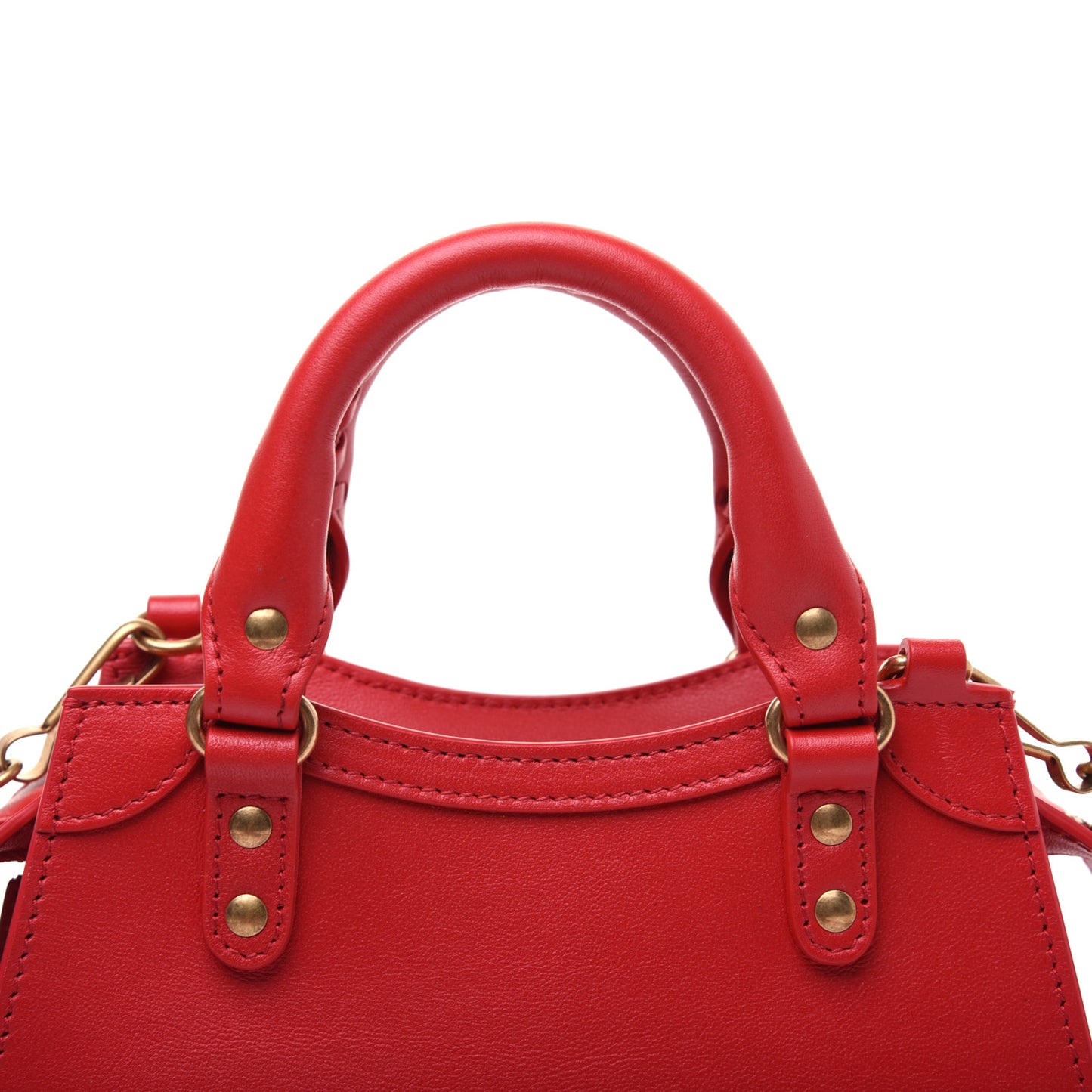 Smooth Calfskin Neo Classic Brass Hardware Mini City Red