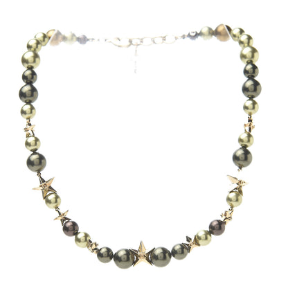 Chanel Pearl Star CC Necklace Green Gold 3 of 5