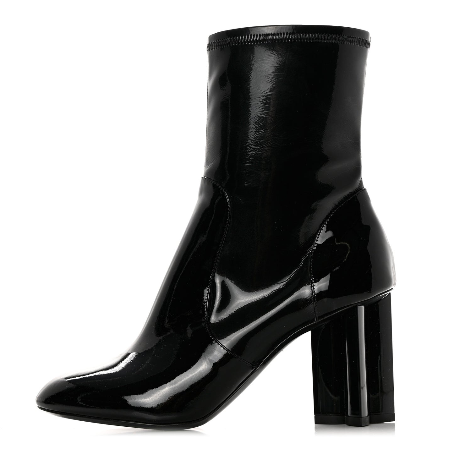 Patent Silhouette Ankle Boots 38.5 Black