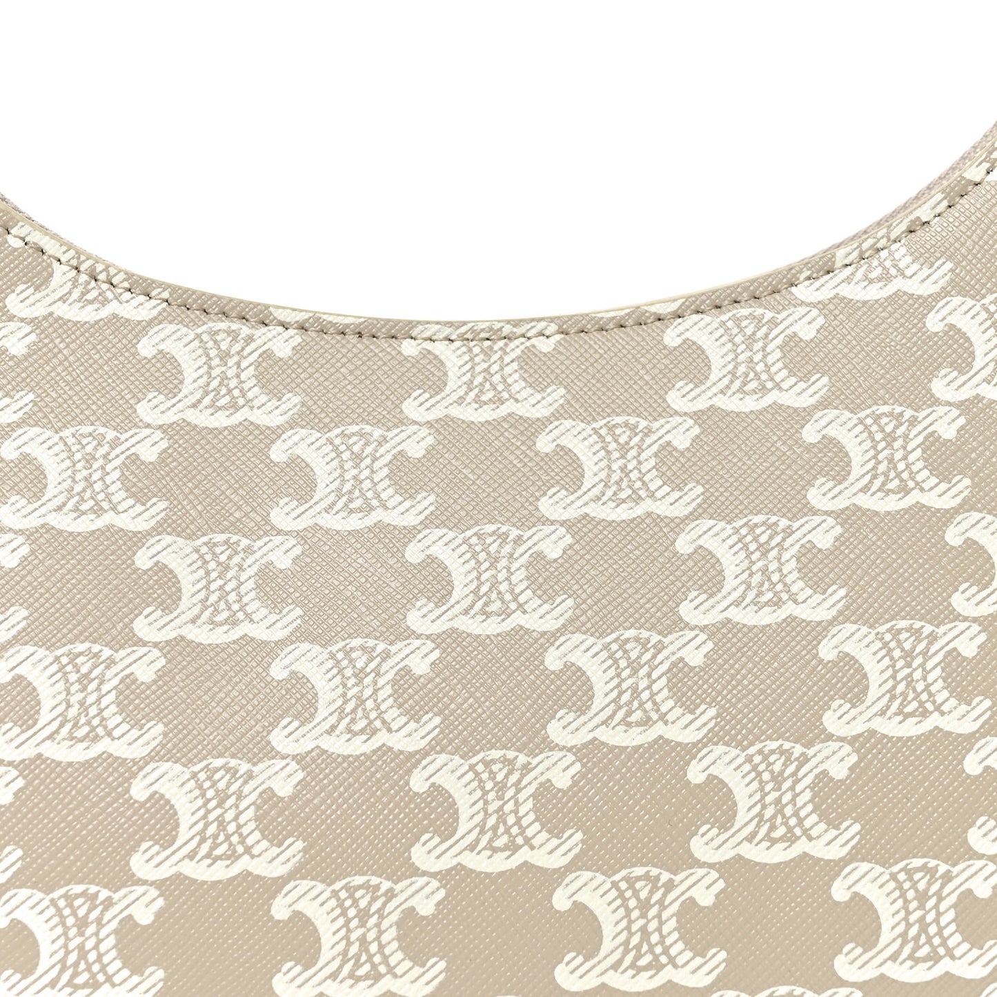 Canvas Calfskin Ava Triomphe Shoulder Bag Grege