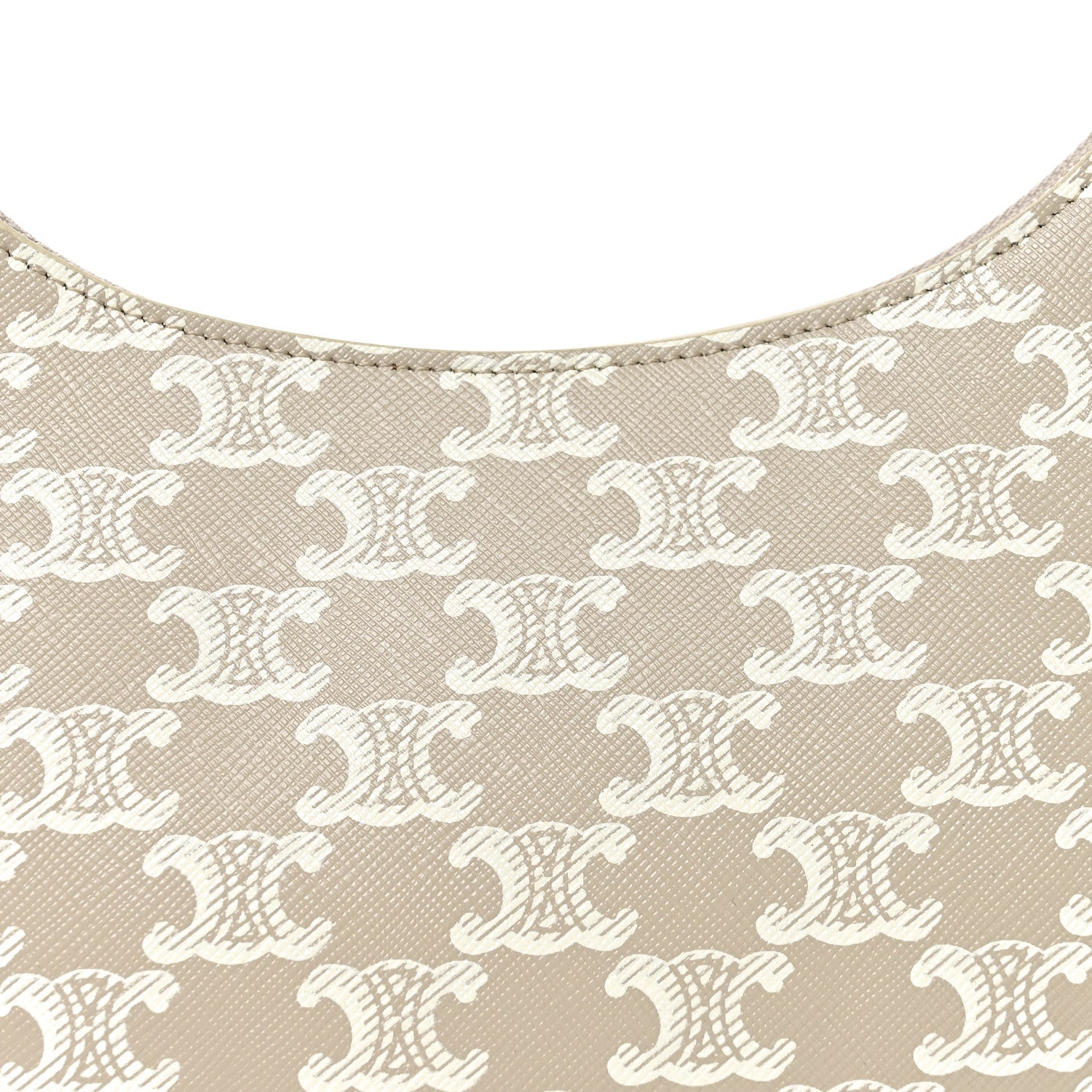 Celine Canvas Calfskin Ava Triomphe Shoulder Bag Grege 7 of 9