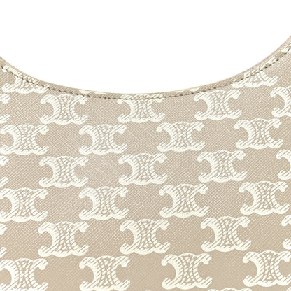 Celine Canvas Calfskin Ava Triomphe Shoulder Bag Grege 7 of 9