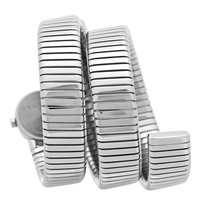 Bulgari Stainless Steel 19mm Tubogas Double Spiral Quartz Watch Black 3 of 5