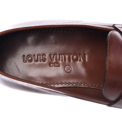 Louis Vuitton Calfskin Mens Santiago Loafers 8 Brown 8 of 10
