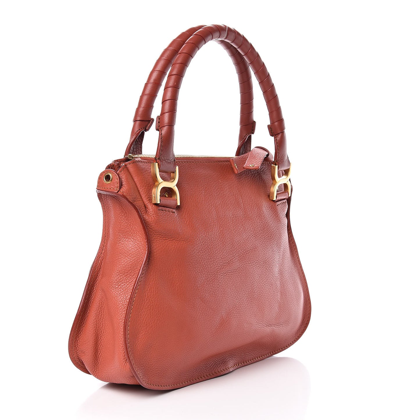 Calfskin Medium Marcie Satchel Red Bush