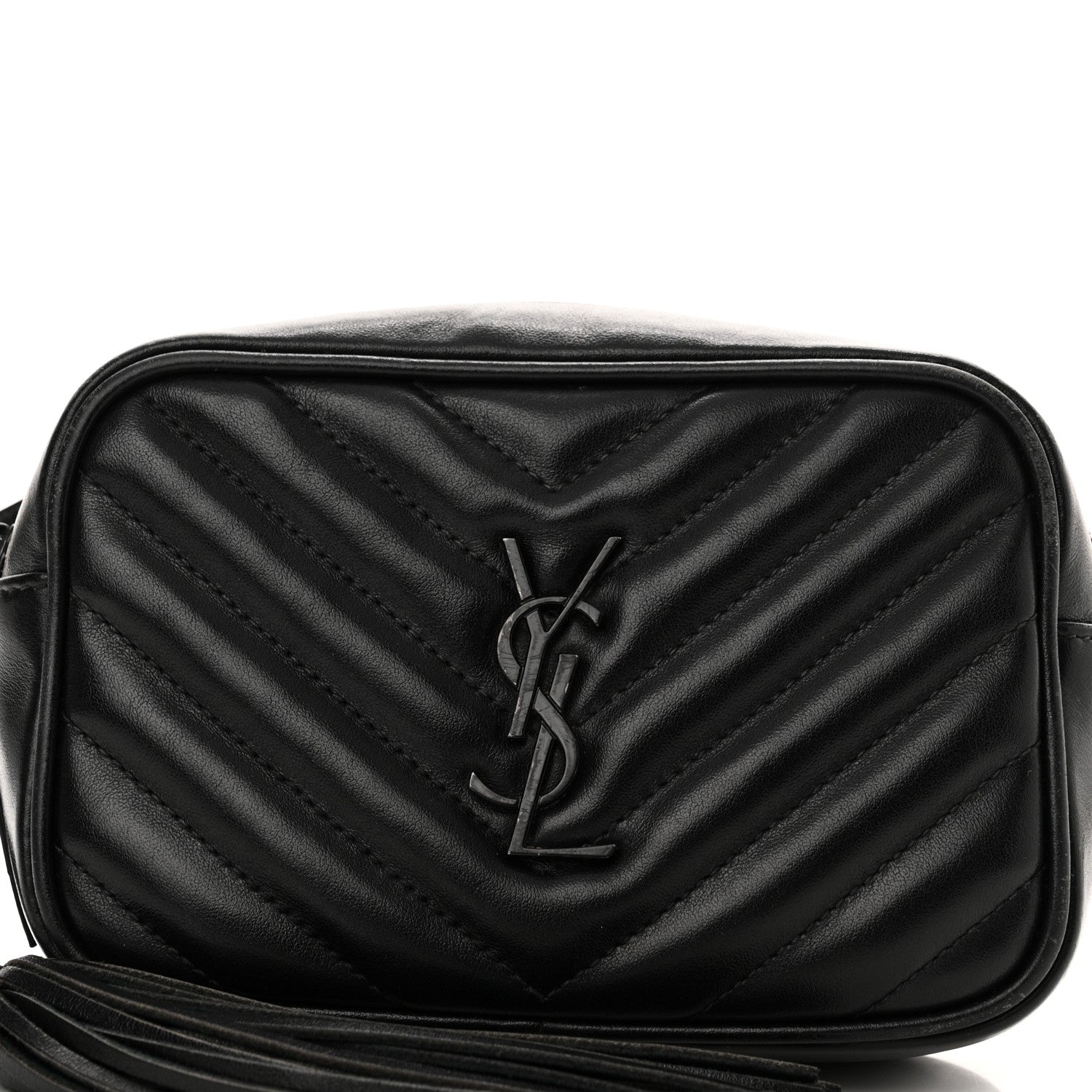 Saint Laurent Calfskin Matelasse Monogram Lou Belt Bag Black 7 of 9