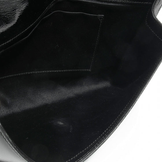 Saint Laurent Textured Patent Monogram Large Belle De Jour Clutch Black 5 of 7