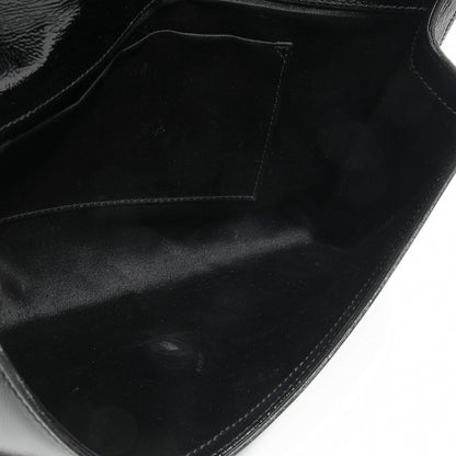 Saint Laurent Textured Patent Monogram Large Belle De Jour Clutch Black 5 of 7