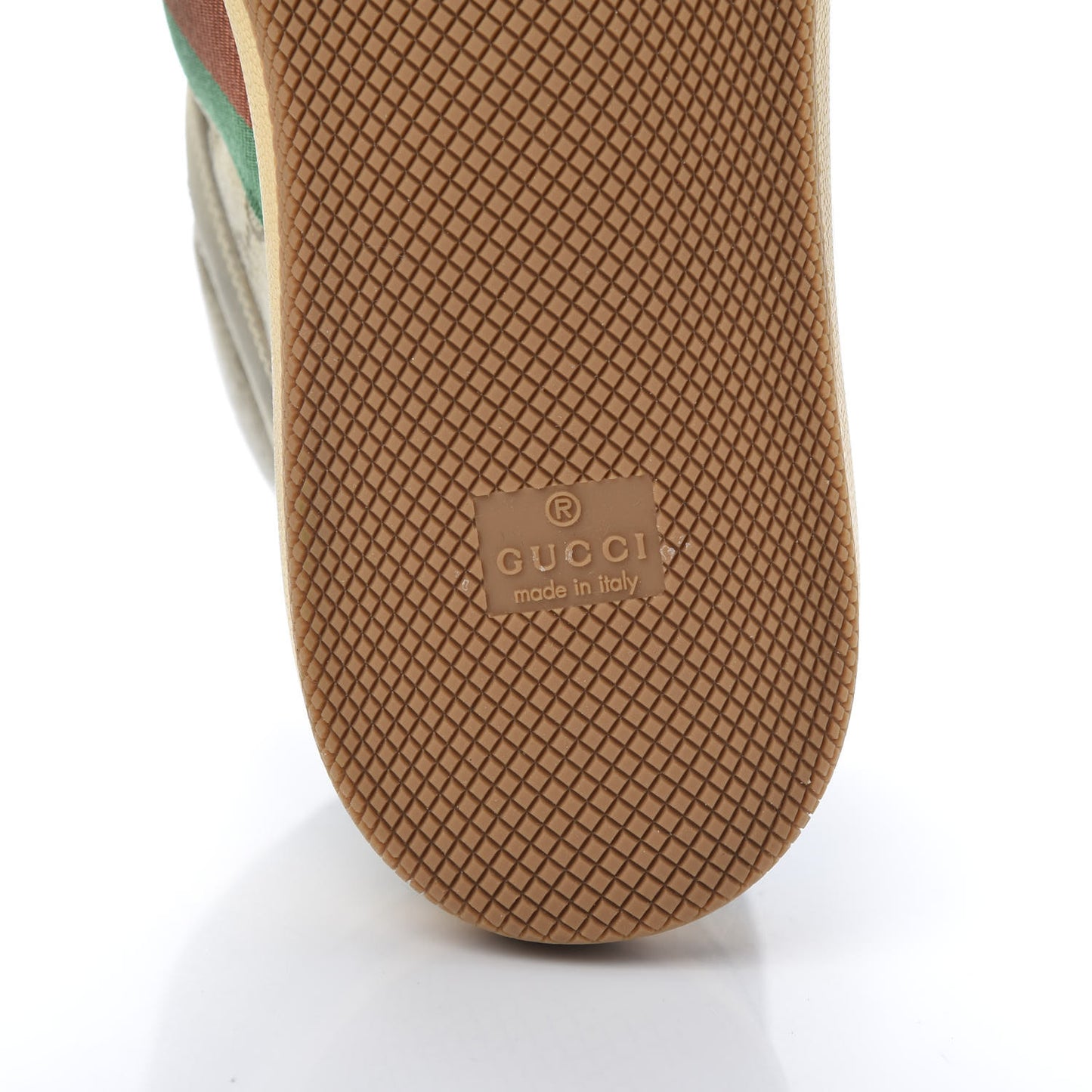 GG Monogram Nubuck Web Mens Screener High Top Sneakers 8.5 New Sand Dusty Milk Vintage Green