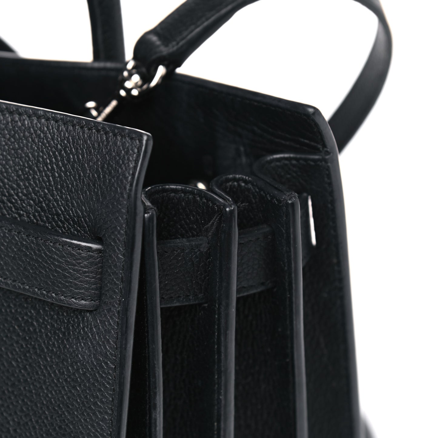 Grained Calfskin Small Sac De Jour Black
