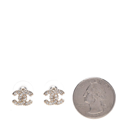 Chanel Crystal Mini CC Earrings Gold 2 of 5
