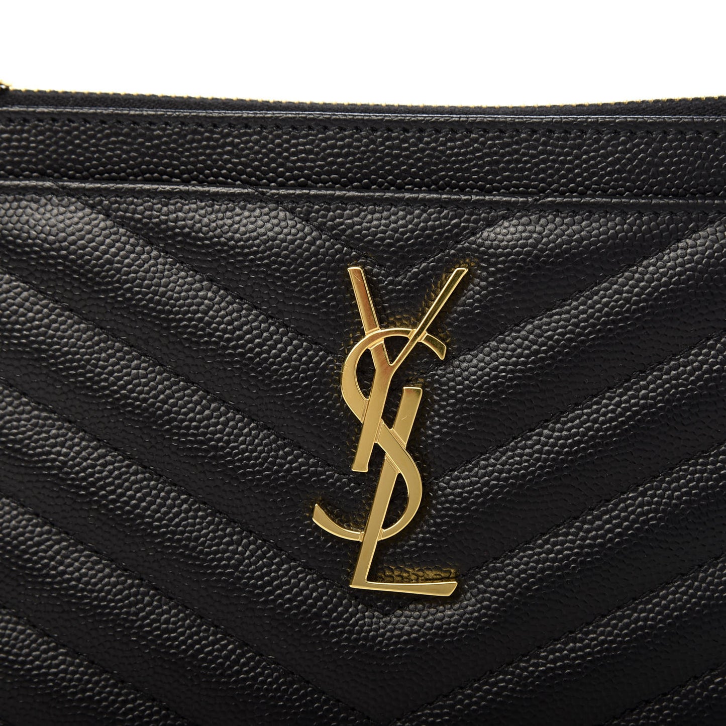 Grain De Poudre Chevron Monogram Bill Pouch Black