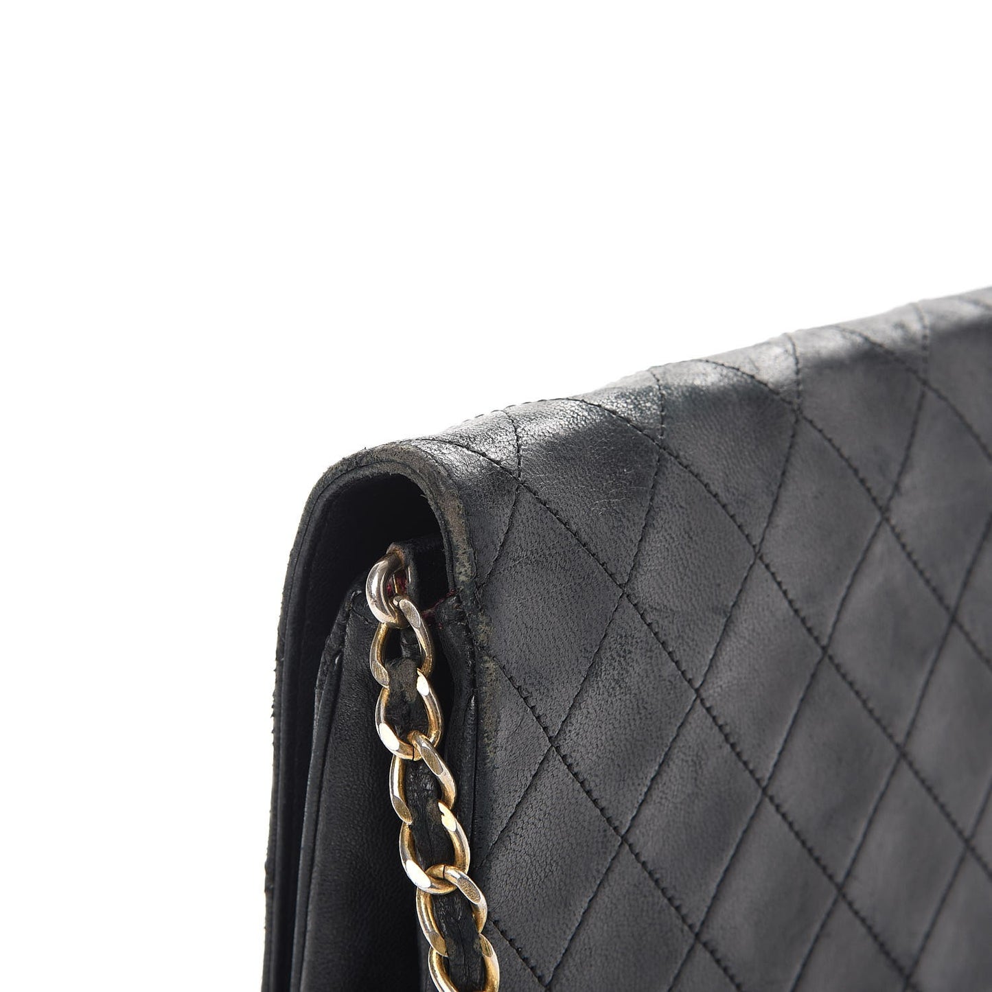 Lambskin Quilted Small Single Flap Black