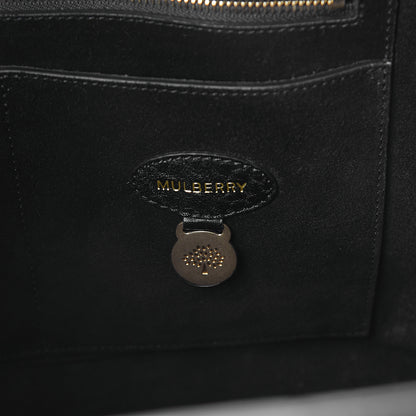 Mulberry Silky Calf Nubuck Medium Willow Tote Black Dark Green 5 of 9