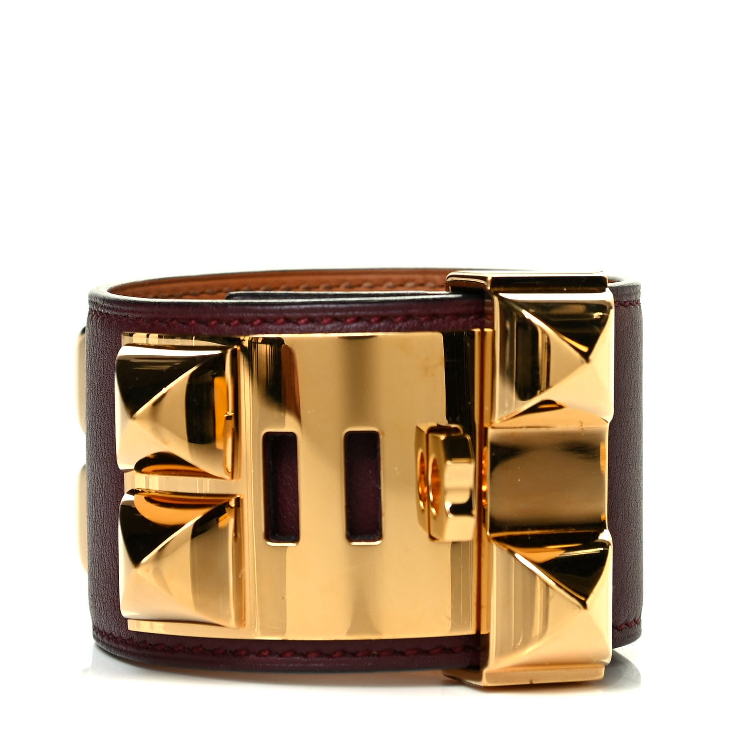 Hermes Swift Collier de Chien CDC Bracelet T2 Bordeaux 2 of 3