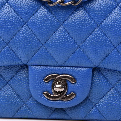 Chanel Caviar Quilted Mini Square Flap Blue 12 of 13