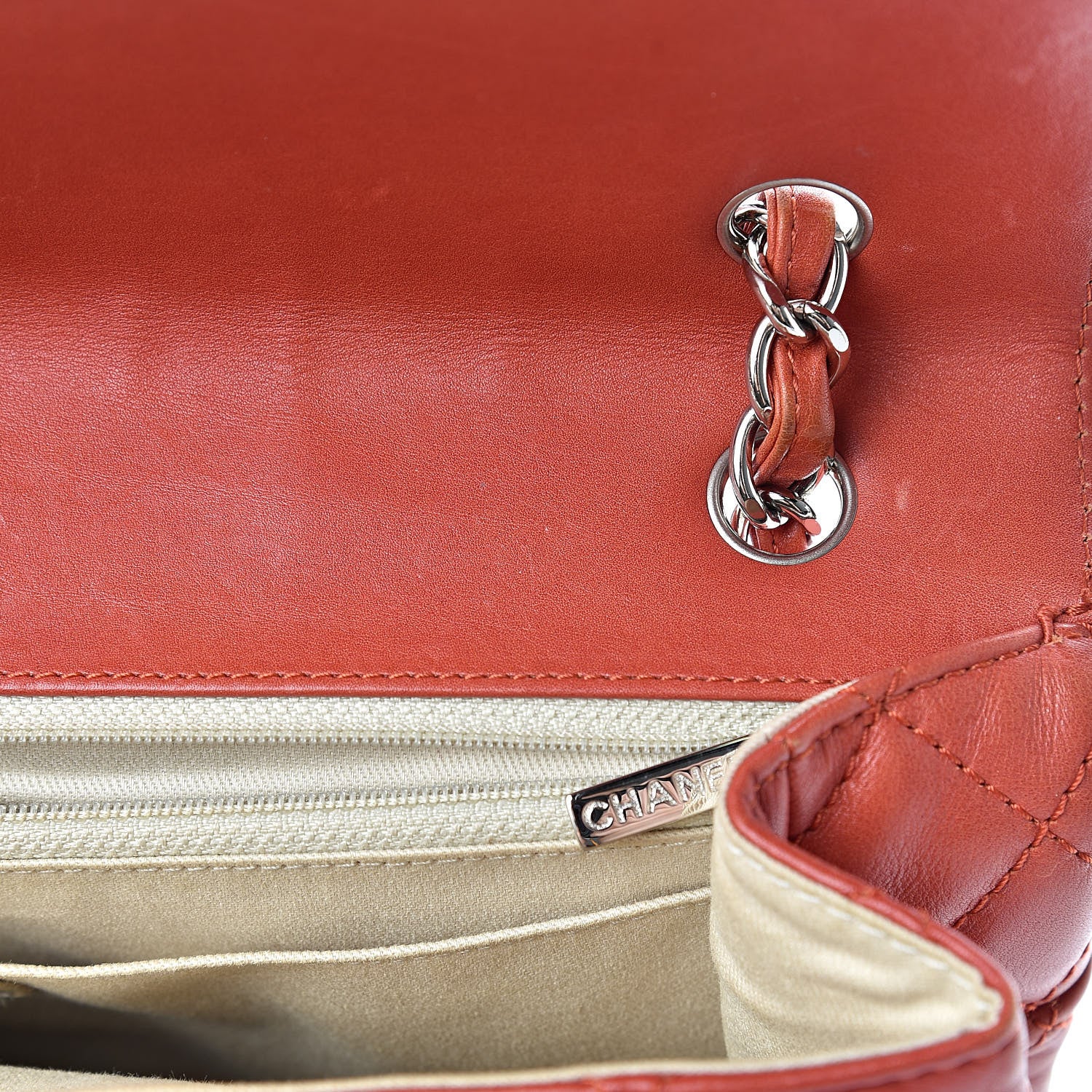 Chanel Calfskin Quilted In The Business Flap Bag Orange 19 of 26