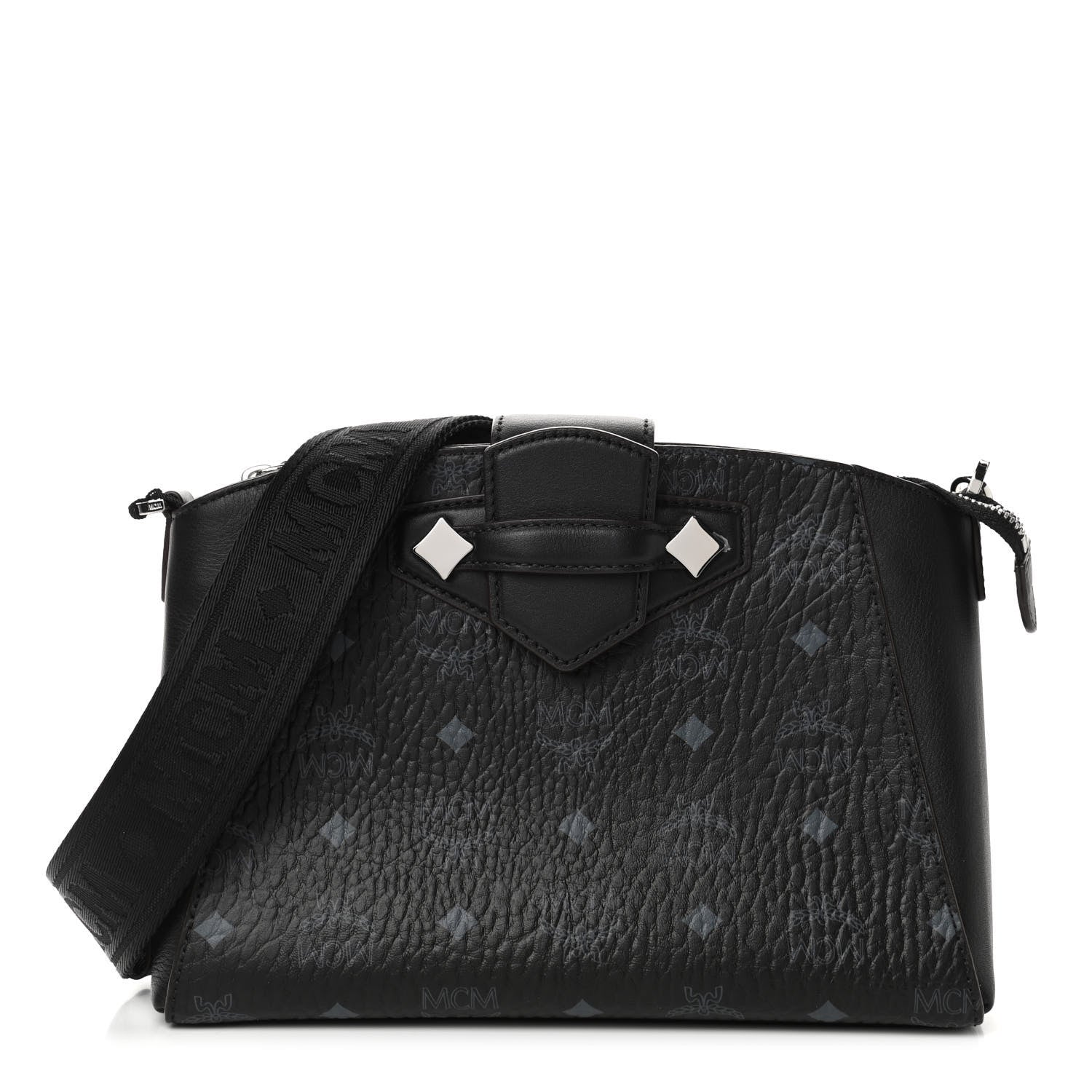 MCM Visetos Small Essential Crossbody Bag Black 1 of 4