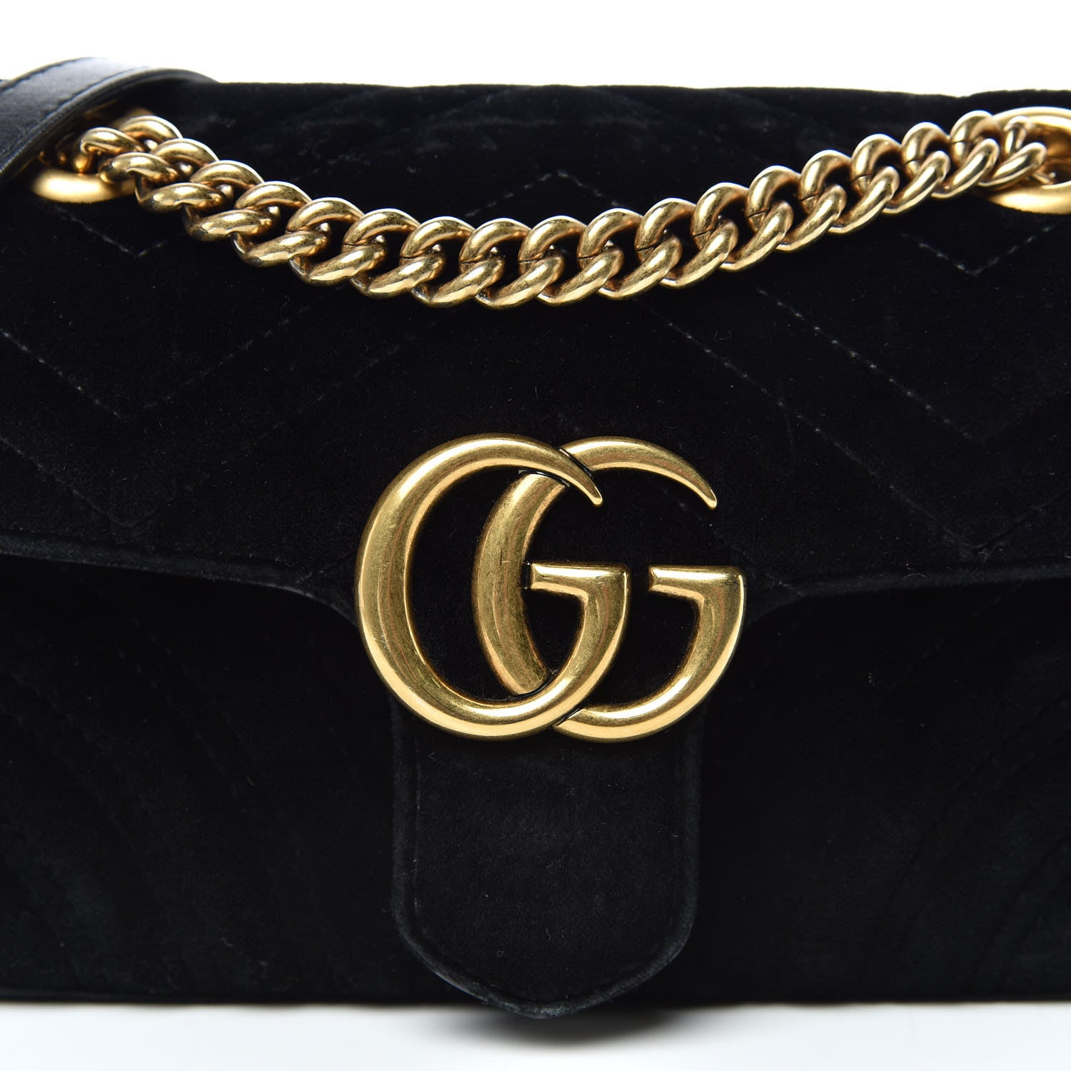 Gucci Velvet Matelasse Mini GG Marmont Shoulder Bag Black 8 of 15