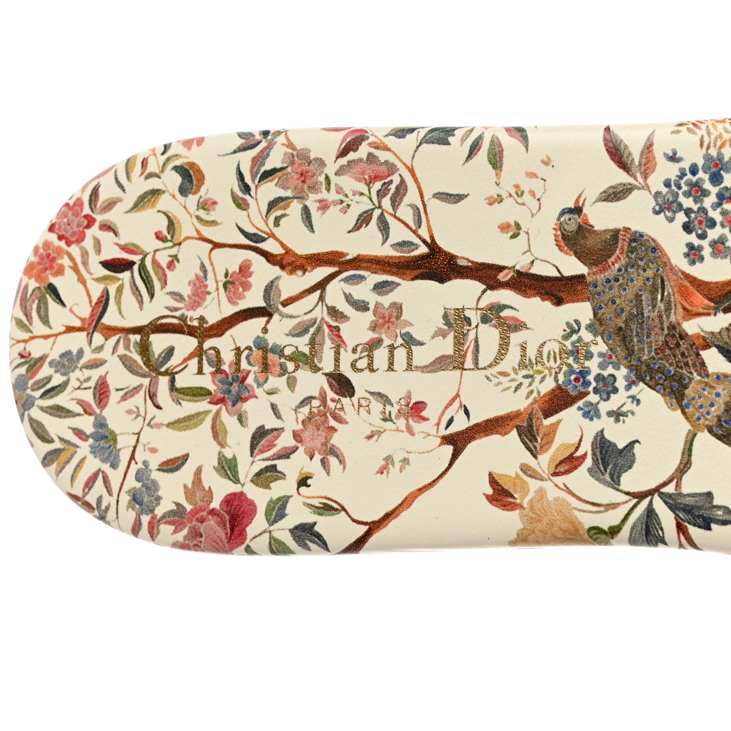 Christian Dior Canvas Jardin d’Hiver Embroidered Dway Flat Slide Sandals 39.5 White Multicolor 8 of 10