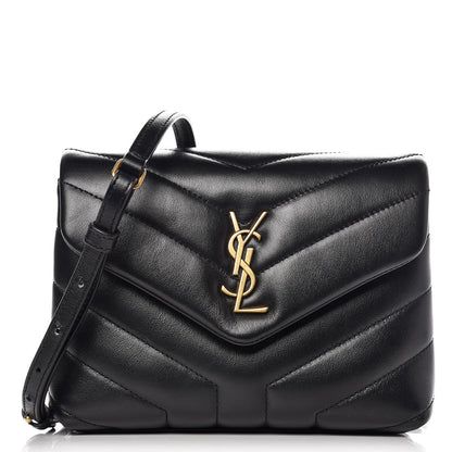 Saint Laurent Calfskin Y Quilted Monogram Toy Loulou Crossbody Bag Black 1 of 10