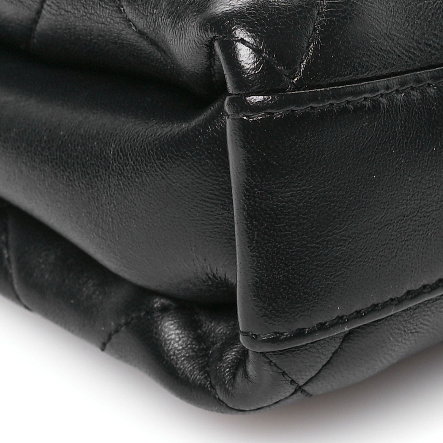 Lambskin Quilted Small CC Crystal Logo Chain Flap Black