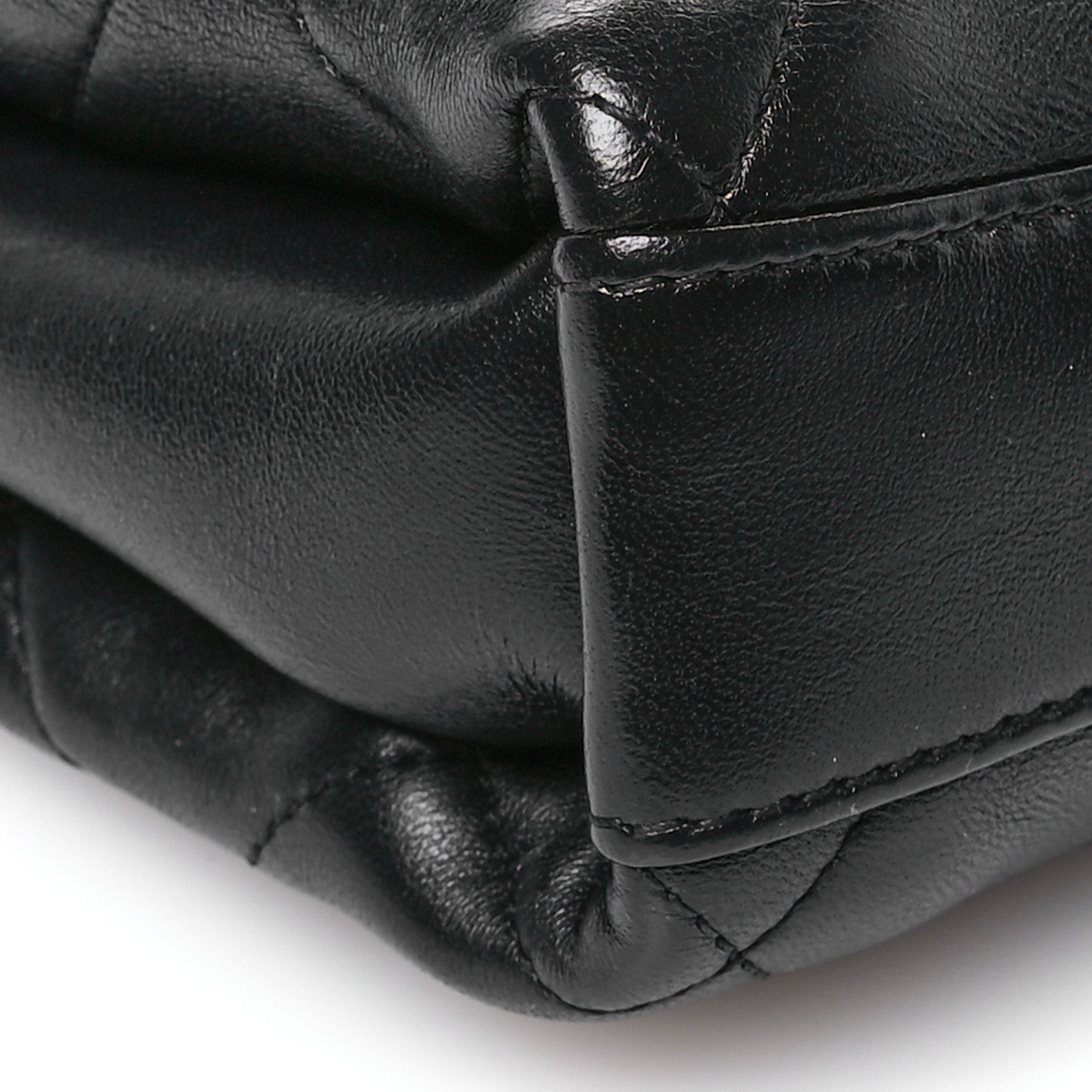 Chanel Lambskin Quilted Small CC Crystal Logo Chain Flap Black 9 of 10