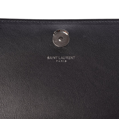 Saint Laurent Calfskin Embellished Medium Monogram Kate Satchel Black 7 of 11