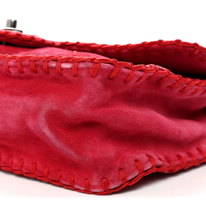 Chanel Suede Quilted Whipstitch Flap Red 10 of 10