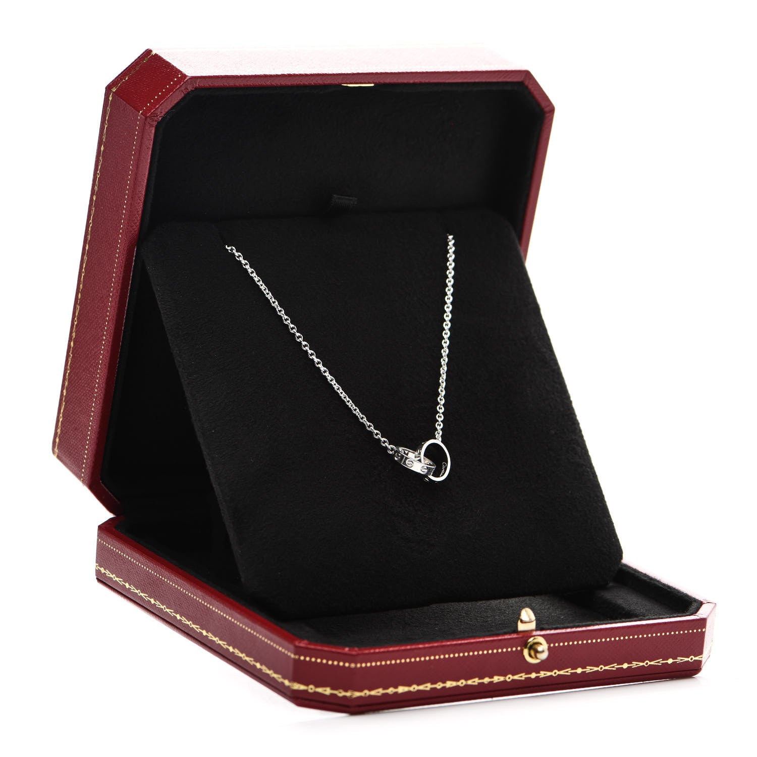 Cartier 18K White Gold Interlocking LOVE Necklace 6 of 6