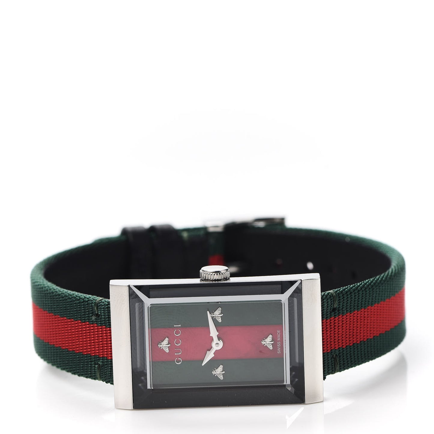 Stainless Steel Nylon Mother of Pearl 21mm Web G-Frame Quartz Watch Green