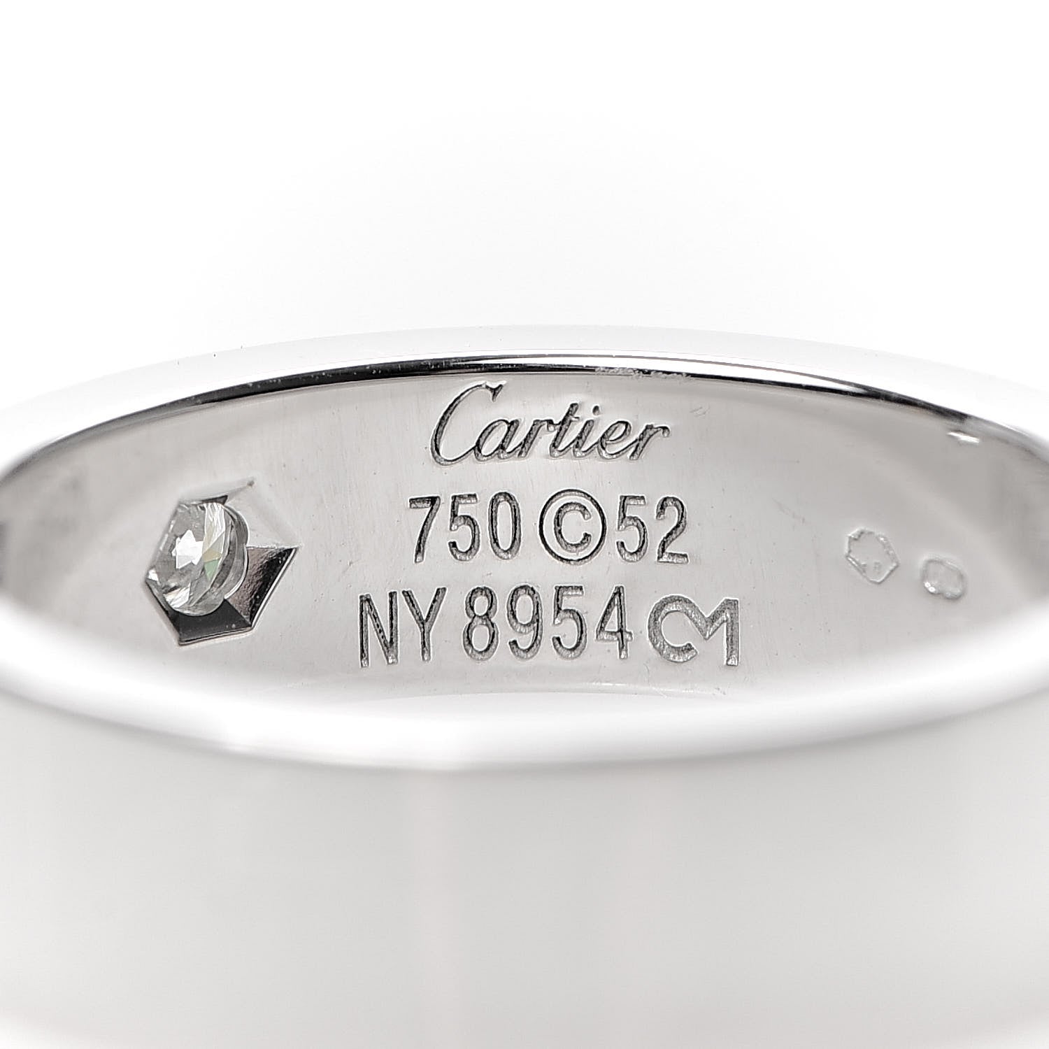 Cartier 18K White Gold Diamond 5.5mm Christmas LOVE Ring 52 6 4 of 4