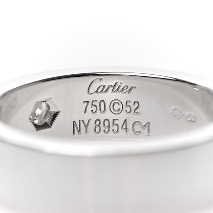 Cartier 18K White Gold Diamond 5.5mm Christmas LOVE Ring 52 6 4 of 4
