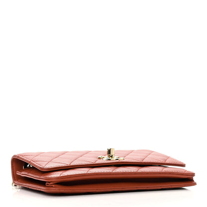 Chanel Lambskin Quilted Trendy CC Wallet On Chain WOC Red 3 of 9