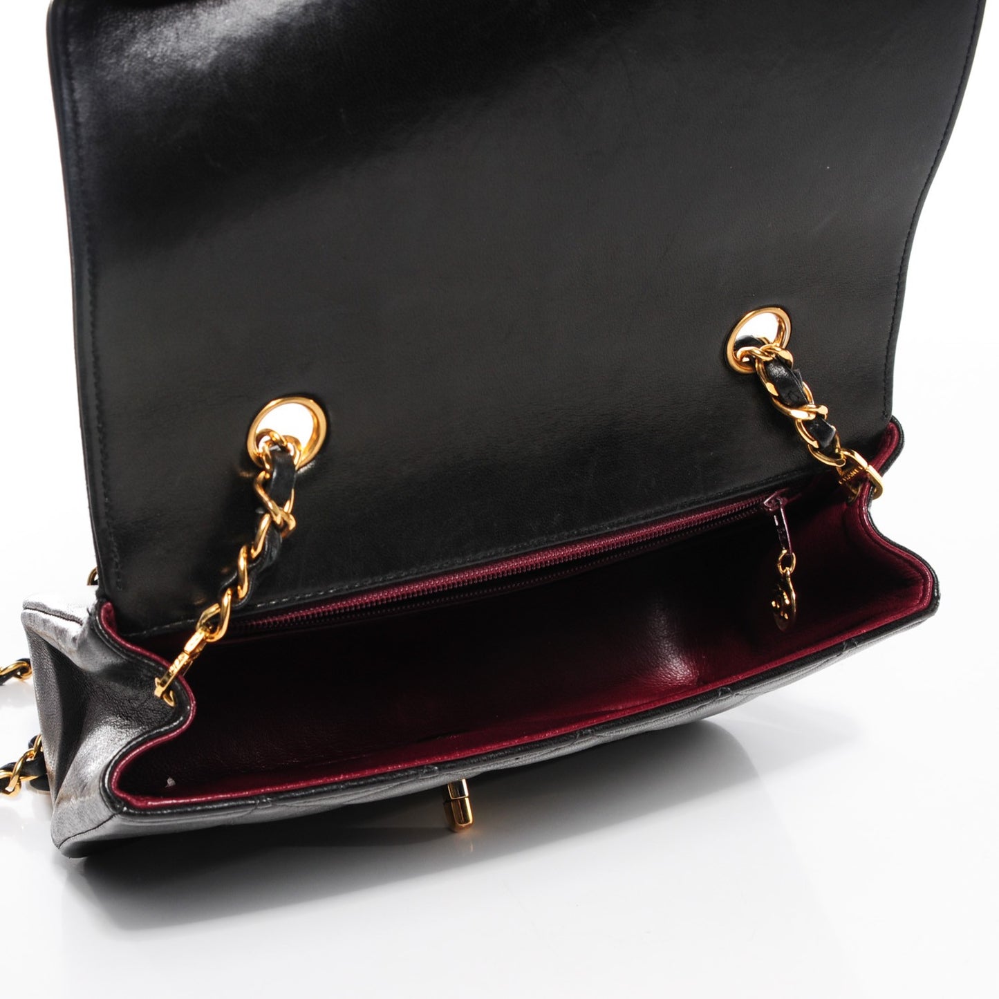 Lambskin Quilted Small Single Flap Black