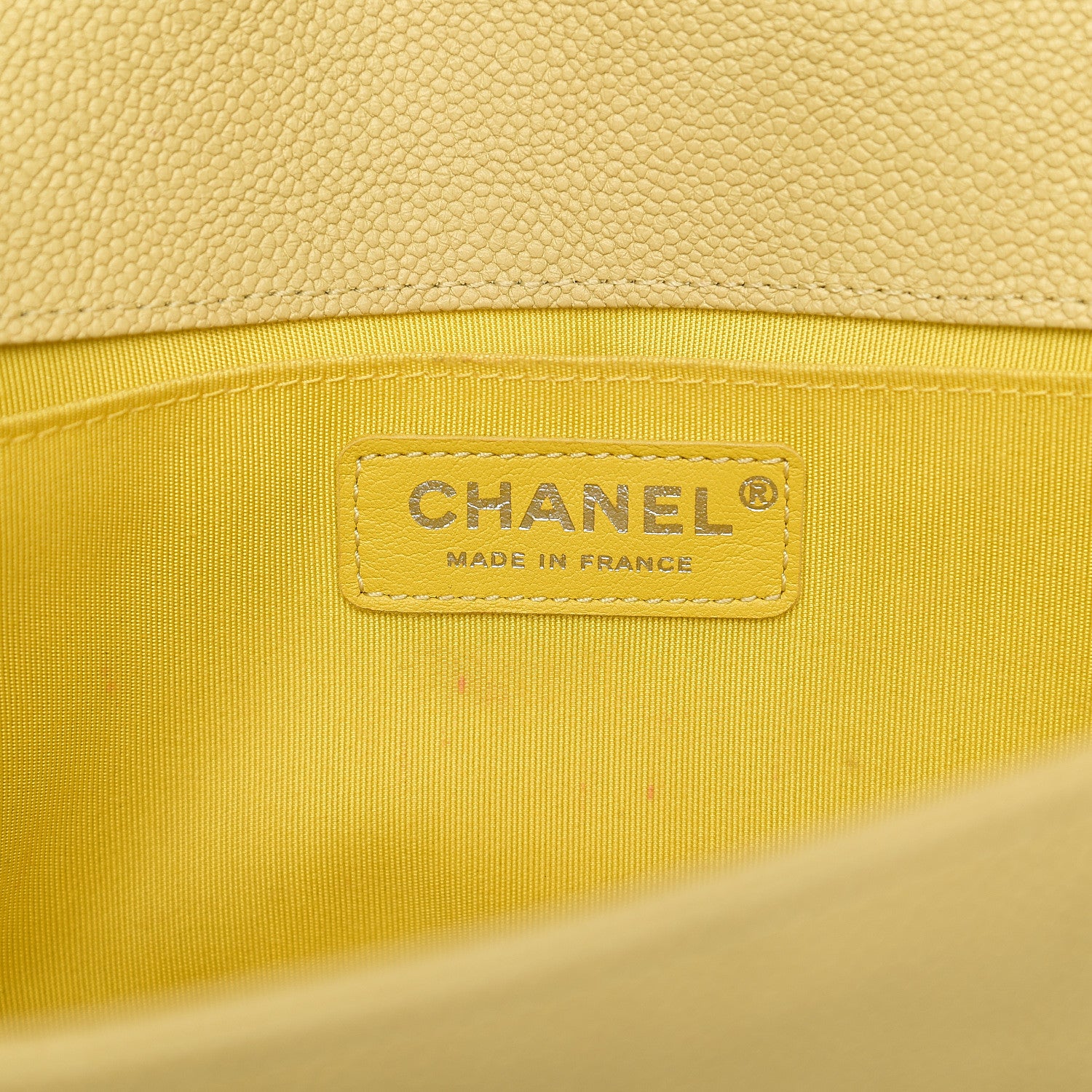 Chanel Caviar Quilted Medium Boy Flap Light Yellow 5 of 11