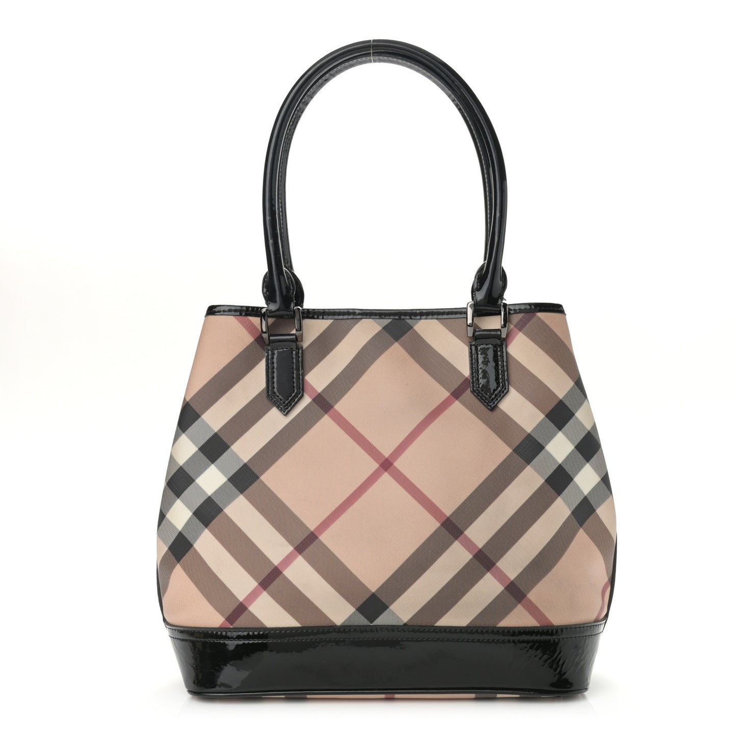 Patent Supernova Check Tote Black