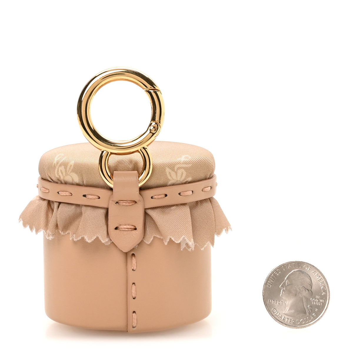 Calfskin Miele Bag Charm Beige